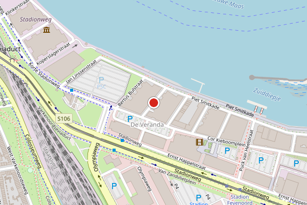 Brandweer-melding op Bas Paauwestraat, Rotterdam op 27 juni, kaart-overzicht