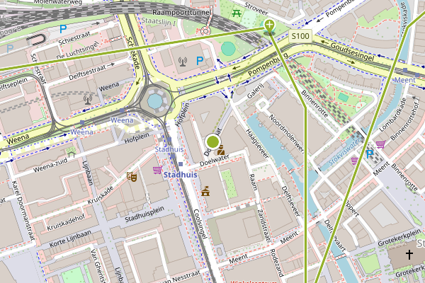 Ambulance-melding op Doelstraat, Rotterdam op 27 juni, kaart-overzicht