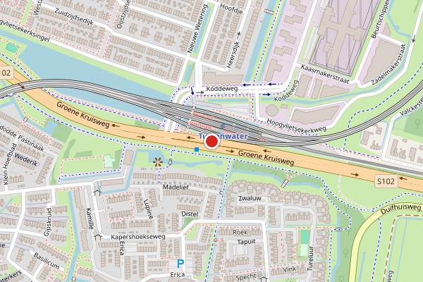 Brandweer-melding op Groene Kruisweg, Hoogvliet op 27 juni, kaart-overzicht