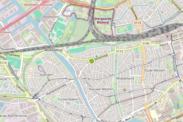 Ambulance-melding op Burgemeester Meineszplein, Rotterdam op 27 juni, kaart-overzicht