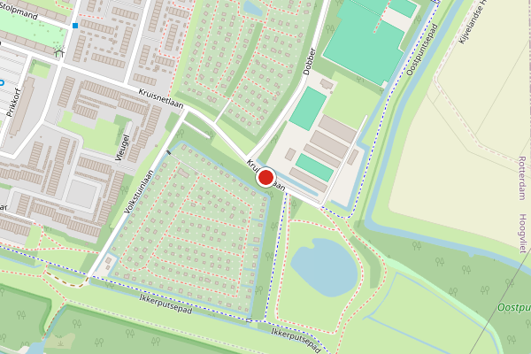 Brandweer-melding op Kruisnetlaan, Hoogvliet op 27 juni, kaart-overzicht