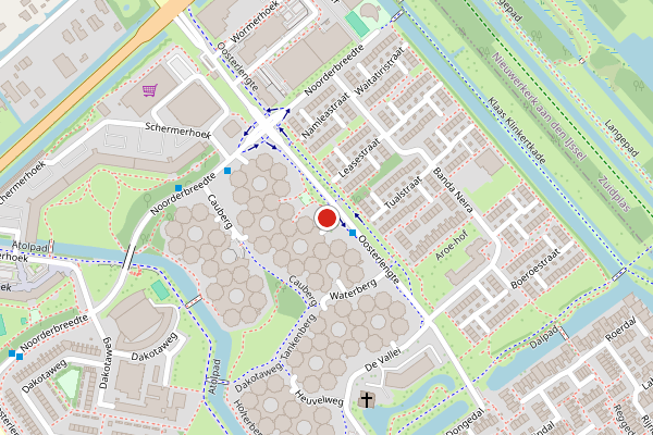 Brandweer-melding op Woldberg, Capelle aan den IJssel op 27 juni, kaart-overzicht
