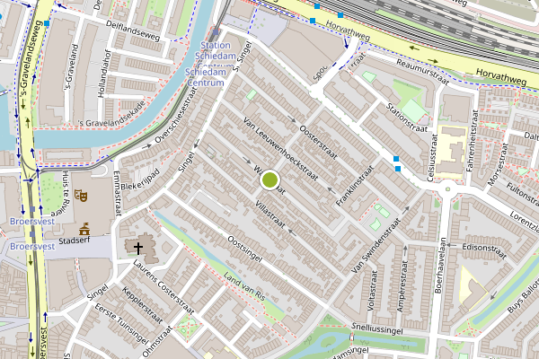 Ambulance-melding op Wattstraat, Schiedam op 27 juni, kaart-overzicht