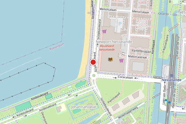 Brandweer-melding op Sicilieboulevard, Rotterdam op 27 juni, kaart-overzicht